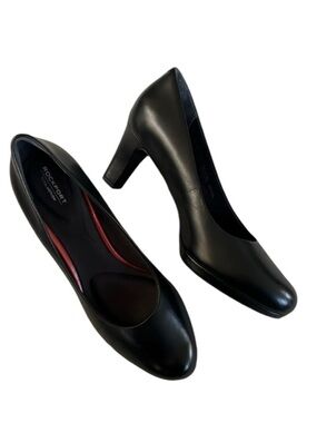 EUC Rockport Leather Heels Black Size 8